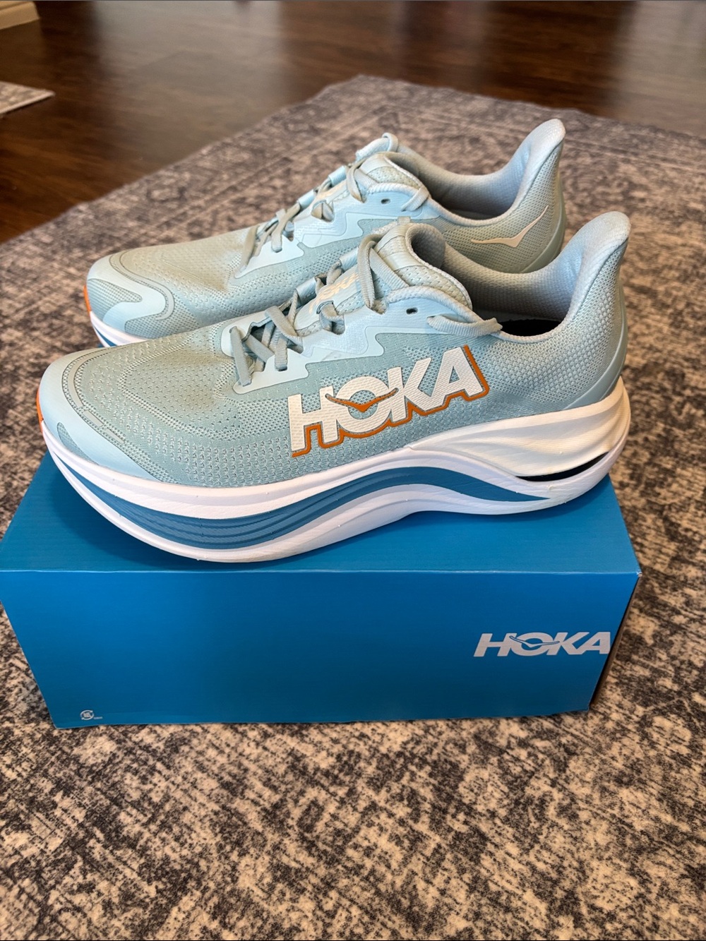 Hoka Men’s Skyward X Carbon Plated Running Shoes - sz 10 - clear sea alpine blue